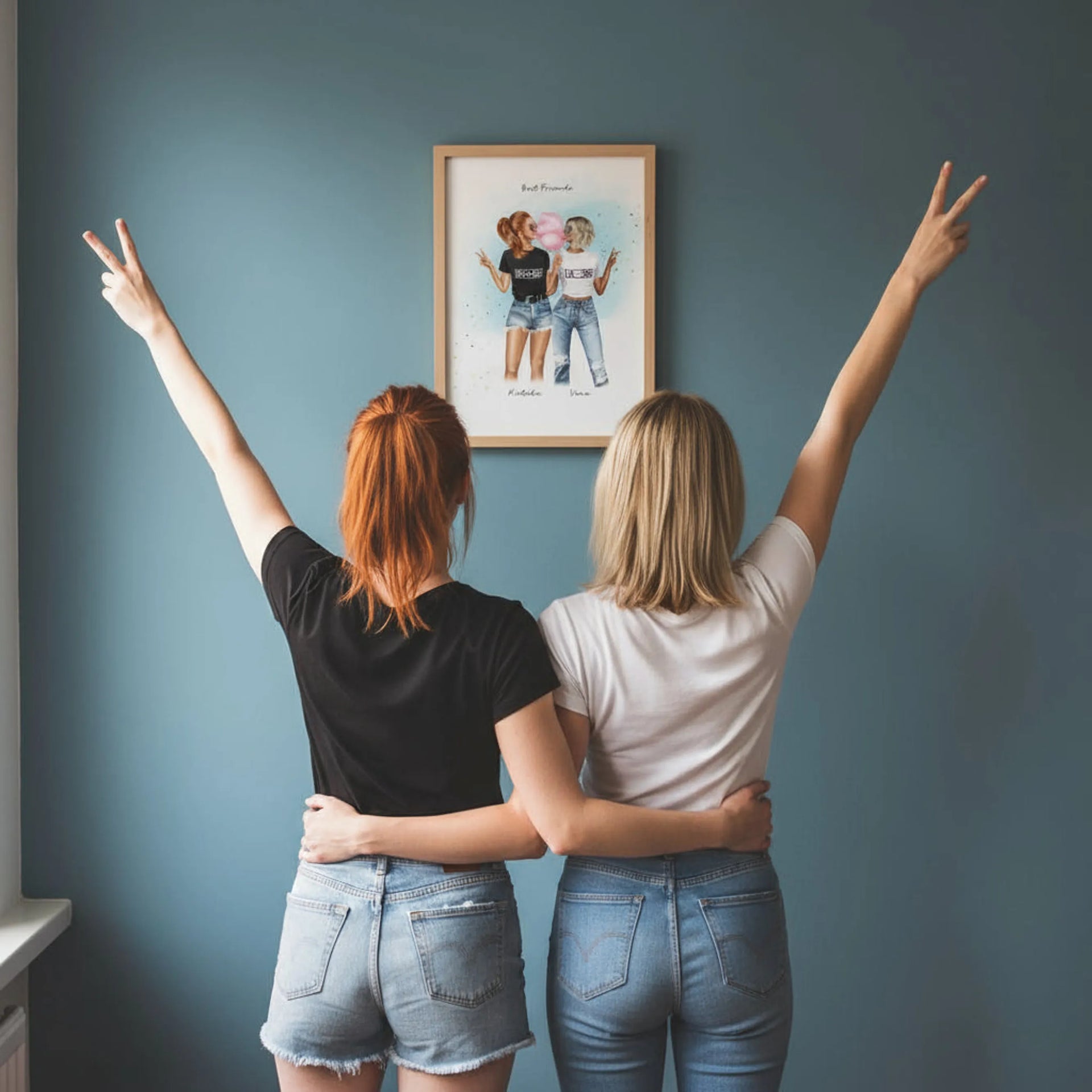 Regalos originales para amigas con ilustración personalizada - Best friends