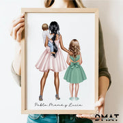 Regalos con ilustración personalizada familia - De moi a toi