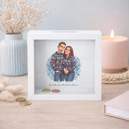 Caricatura navideña personalizada estilo nórdico | Cuadro, taza, bola de Navidad y más