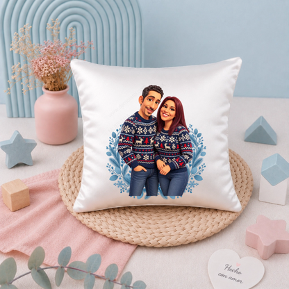 Caricatura navideña personalizada estilo nórdico | Cuadro, taza, bola de Navidad y más