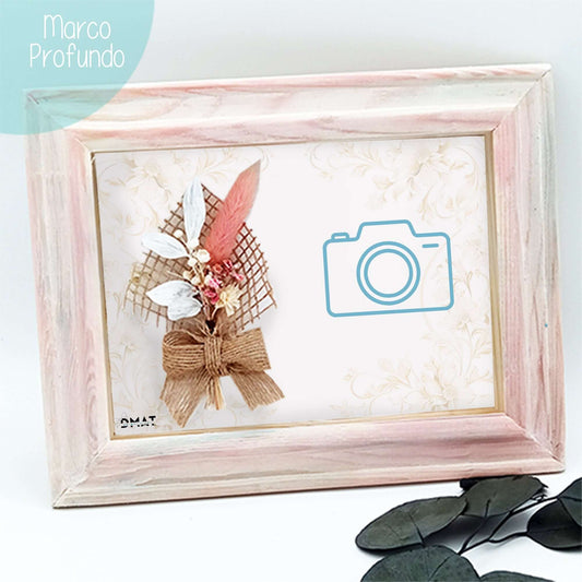 Marco con flores y dedicatoria como regalo original con foto