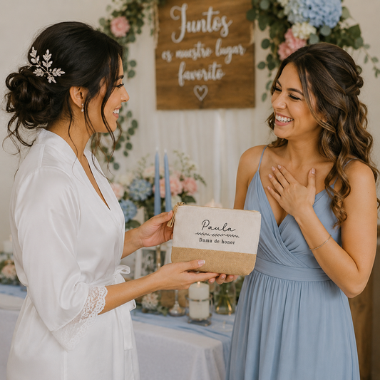 Regalo para dama de honor personalizado neceser con nombre