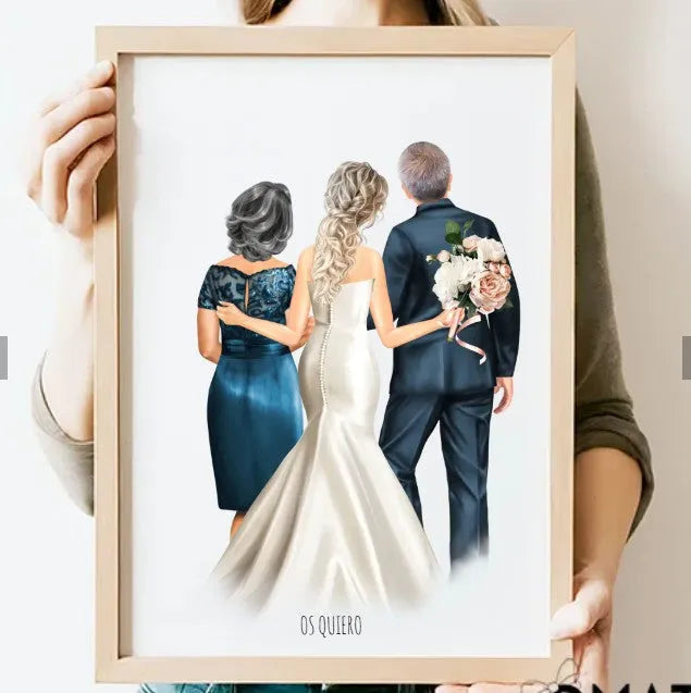 Regalos personalizados de boda - ilustración padres de la novia