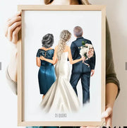 Regalos personalizados de boda - ilustración padres de la novia