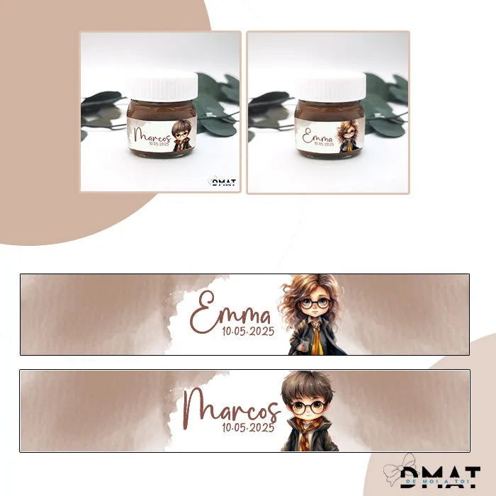 Mini nutellas personalizadas para fiesta infantil (Pack 12 etiquetas)