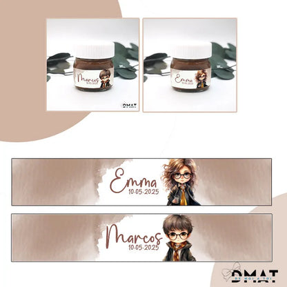 Mini nutellas personalizadas para fiesta infantil (Pack 12 etiquetas)