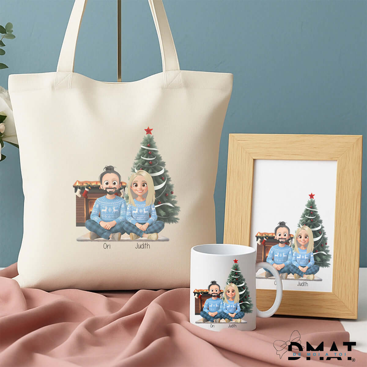 Set de regalo de Navidad personalizado para pareja – Un detalle que emociona