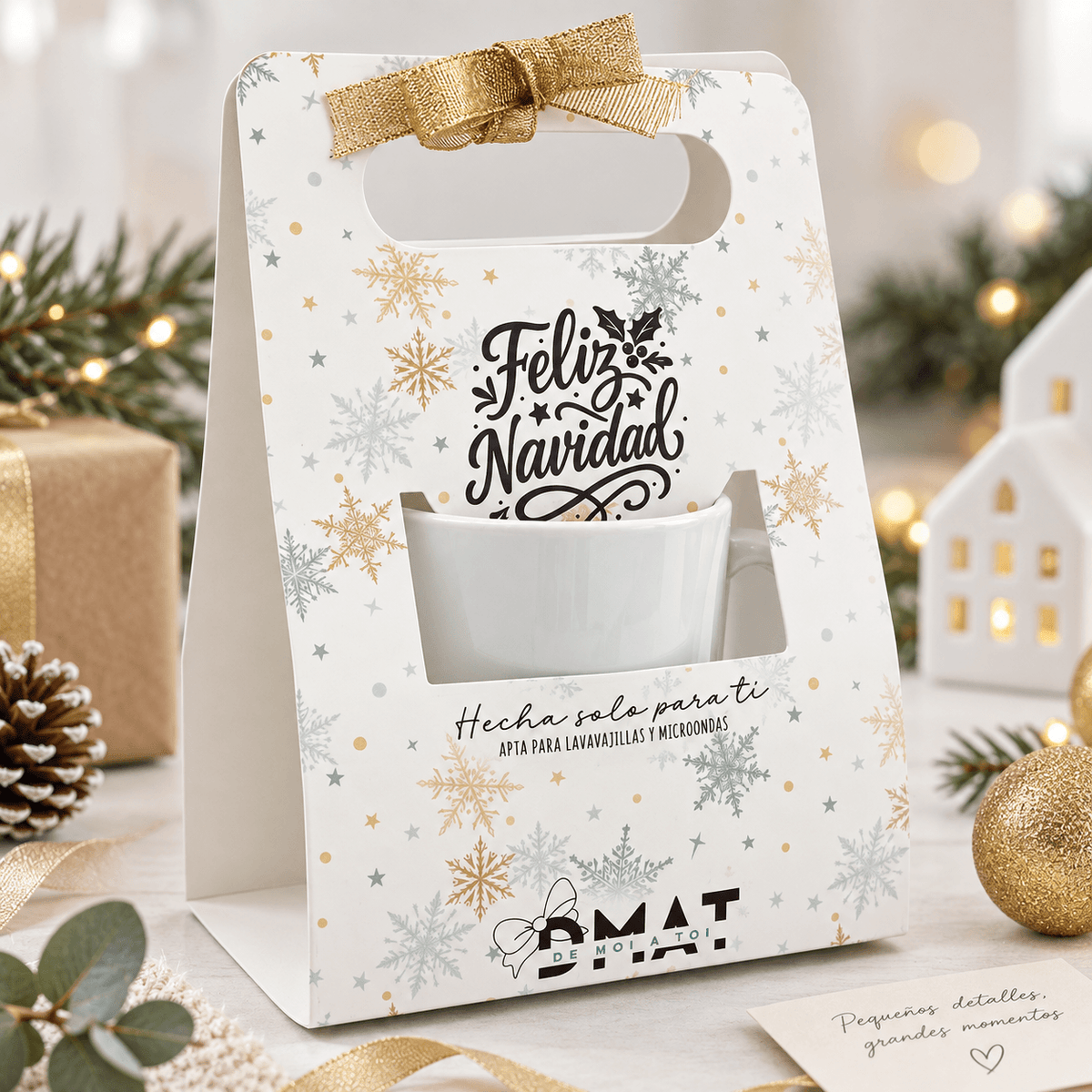 Packaging taza personalizada Navidad · presentación regalo original navideño · De Moi à Toi