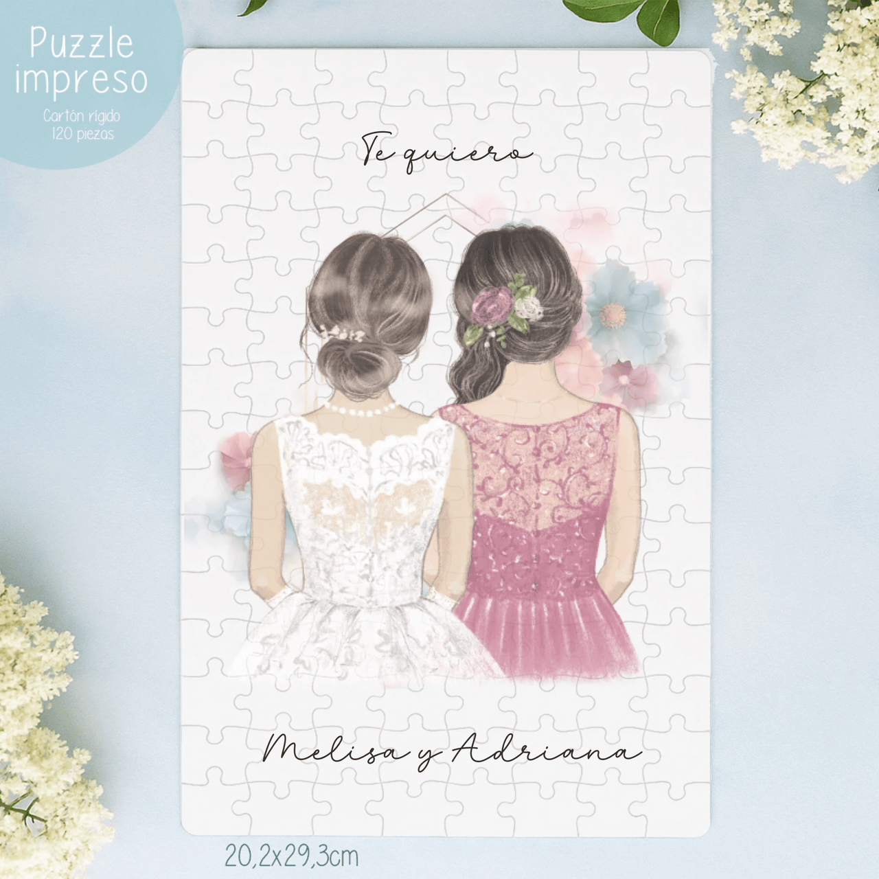 puzzle personalizado con ilustraciones damas de honor editor en vivo
