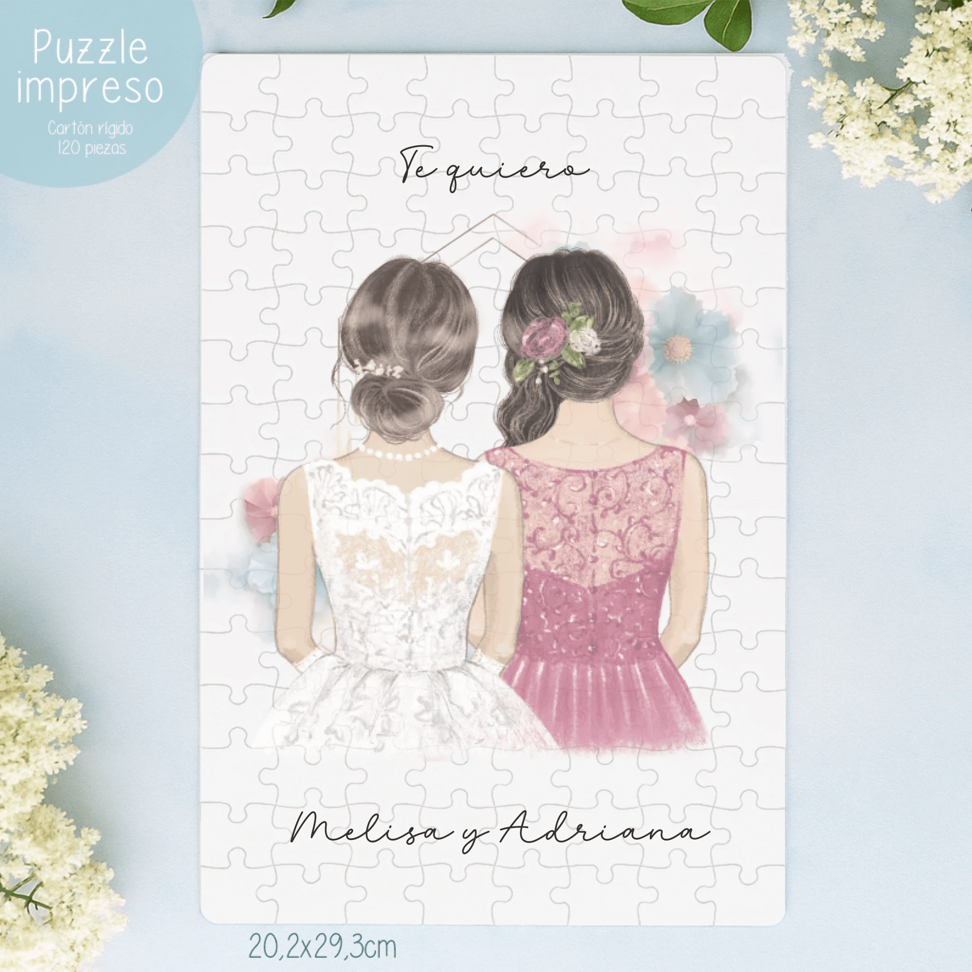 puzzle personalizado con ilustraciones damas de honor editor en vivo
