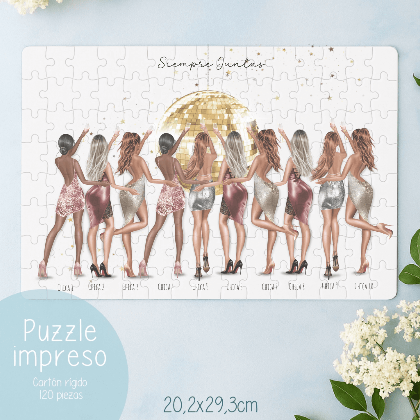 puzzle personalizado con ilustraciones AMIGAS editor en vivo
