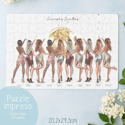 puzzle personalizado con ilustraciones AMIGAS editor en vivo
