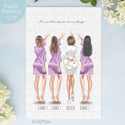 puzzle A4 personalizable en tiempo real ilustración boda damas
