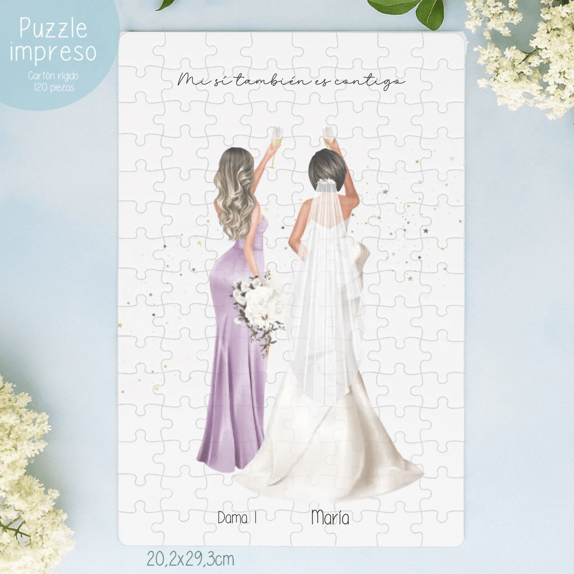 puzzle personalizado con ilustraciones damas de honor editor en vivo
