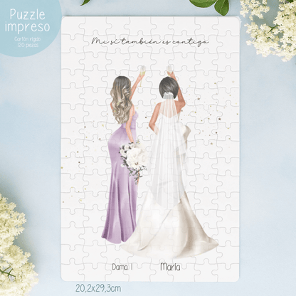 puzzle personalizado con ilustraciones damas de honor editor en vivo
