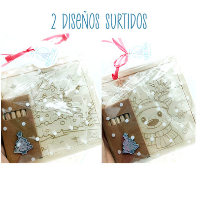 puzzle infantil navidad madera para colorear árbol de navidad
