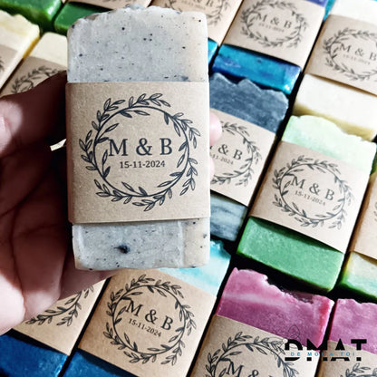 Pastilla de jabón natural personalizada para invitados de boda, bautizo o comunión - de moi a toi