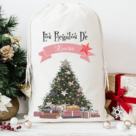 Saco de regalos personalizado con nombre