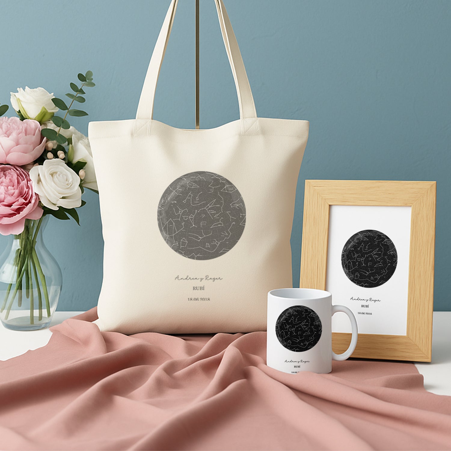 set regalo mapa de constelaciones personalizado – De moi à toi 