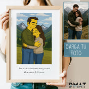 Cuadro personalizado estilo Los Simpsons ideal para regalo original para parejas 