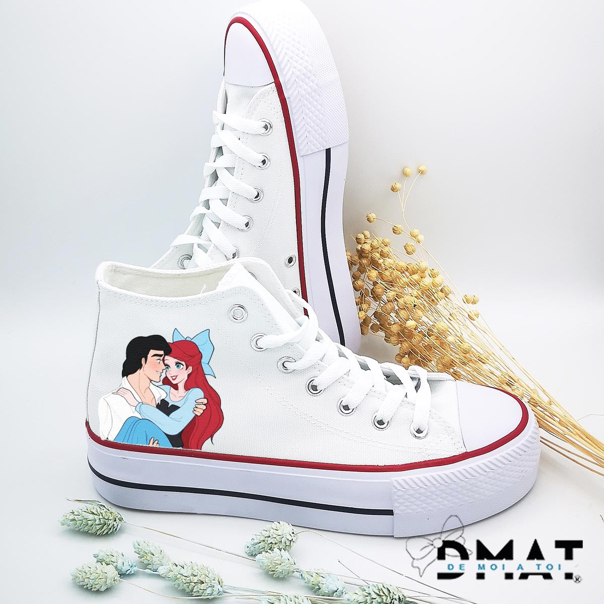 Zapatillas de boda con diseños disney para parejas de novios - de moi a toi