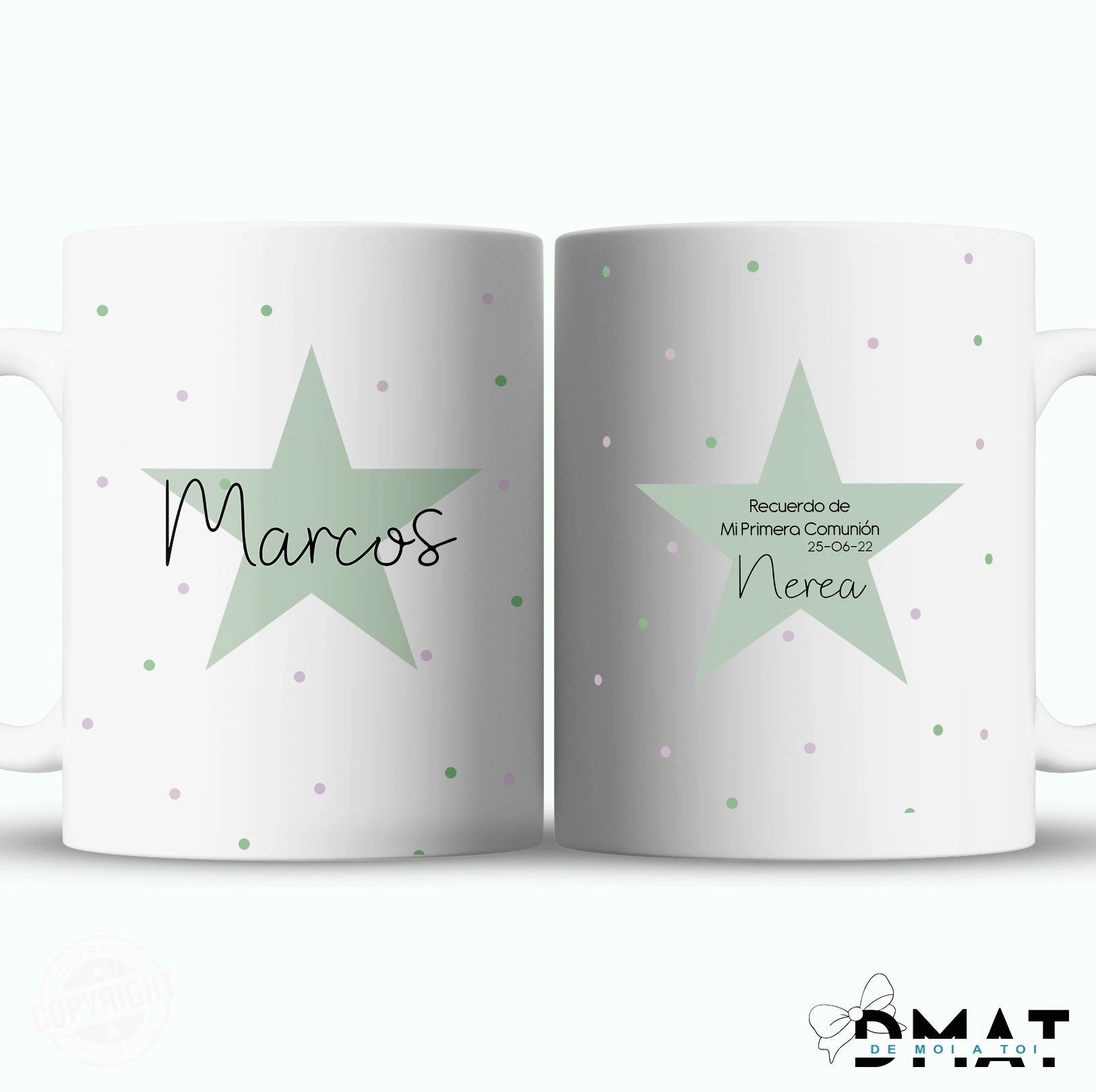 Taza económica personalizada con diseño original y nombre - de moi a toi