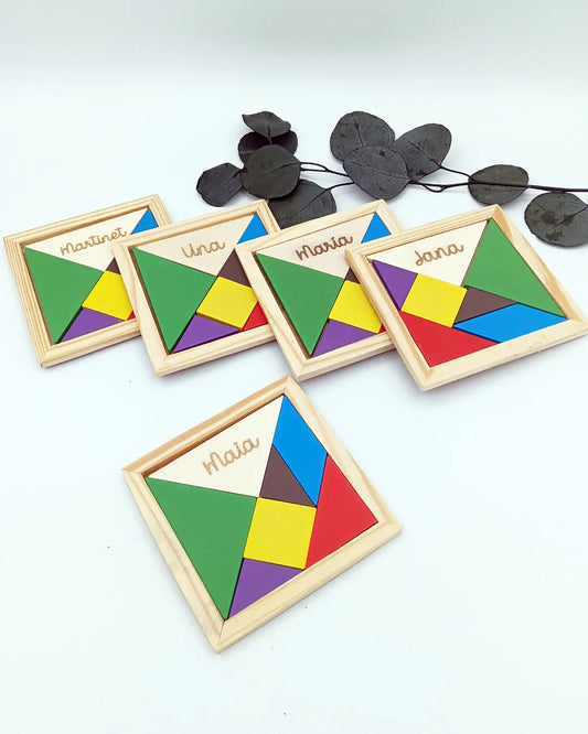 Puzle Tangram de Madera Personalizado – Detalle Infantil para Bodas y Comuniones