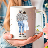 Taza personalizada como regalo original con ilustración editable para enamorados
