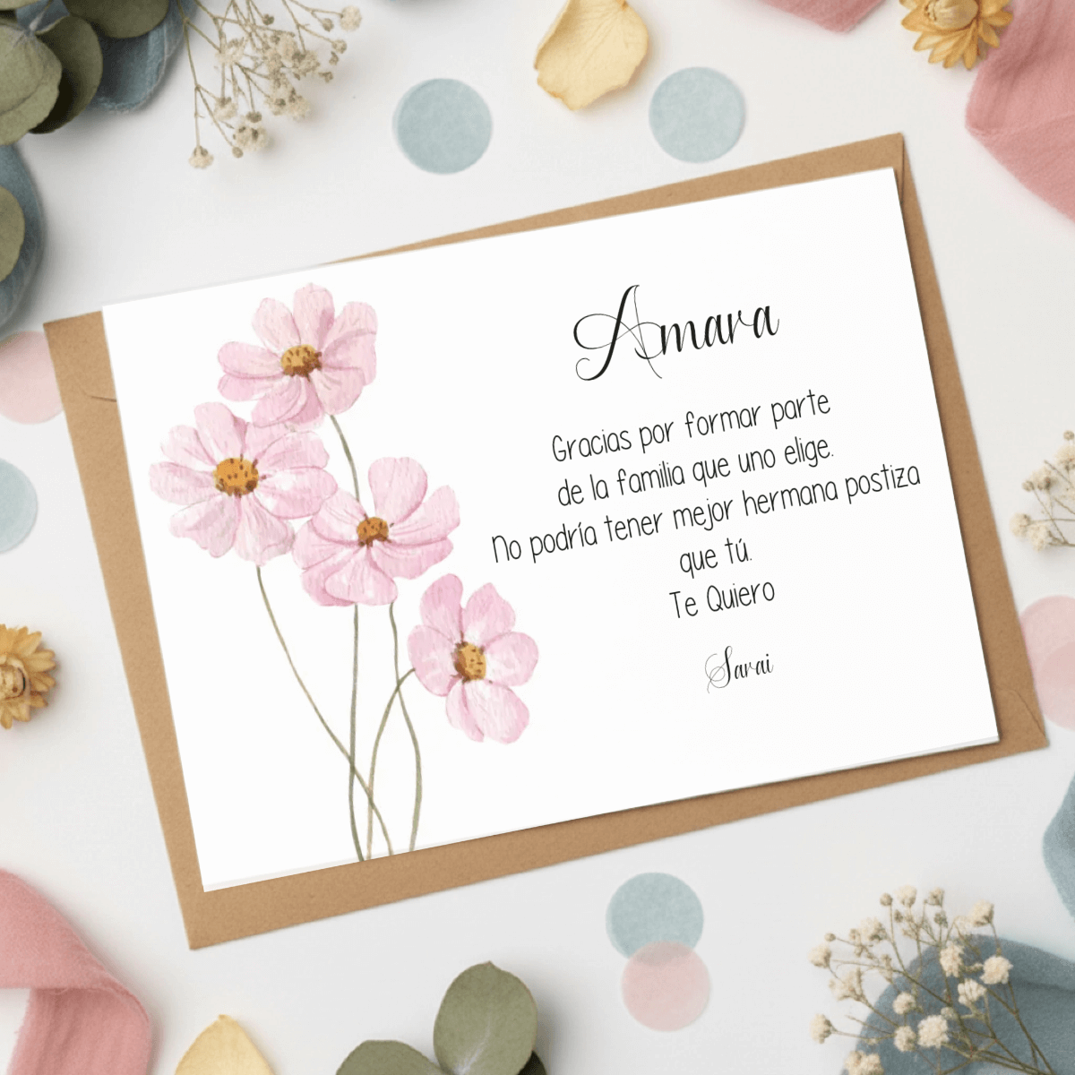 Tarjeta de regalo personalizada en vivo