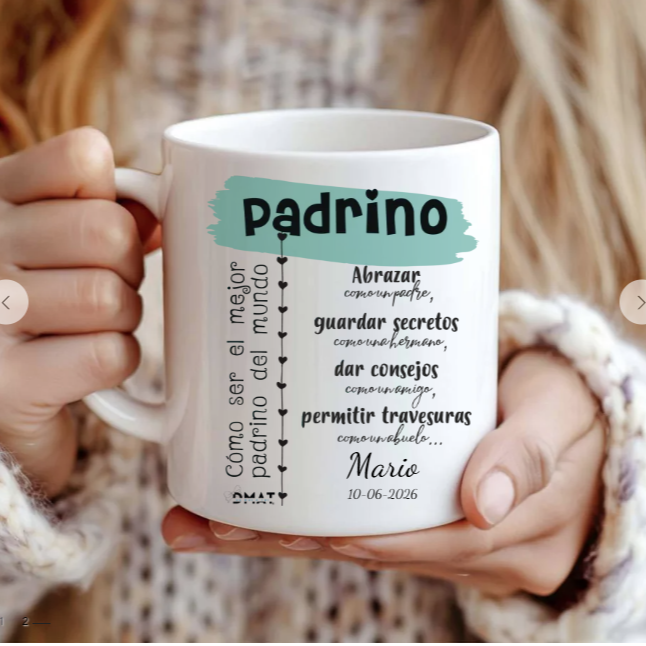 Taza personalizada para padrino, regalo original editable online