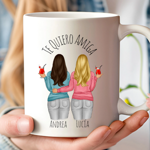 Regalo original para mejores amigas, compañeras y hermanas con dedicatoria, nombres e ilustración personalizada