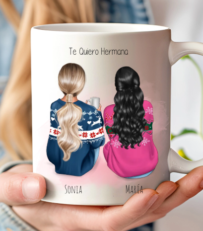 Regalo original para amigas y hermanas con ilustración personalizada