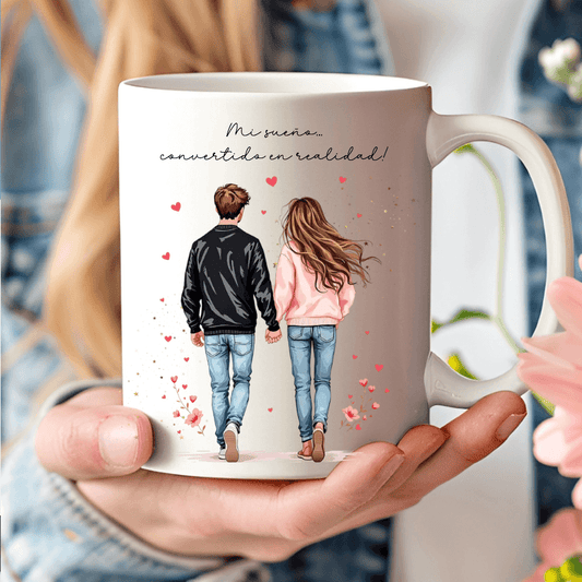Taza personalizada con diseño romántico para parejas y enamorados - De moi à toi
