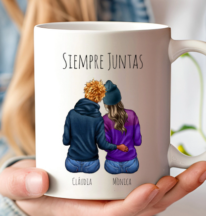 Ilustración personalizada amigas, hermanas y lesbianas como regalo original