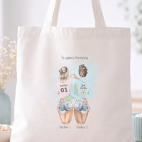 Totebag personalizada con ilustración editable de amigas como regalo práctico 