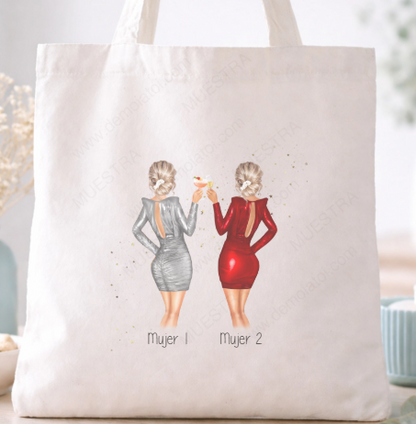 Bolsa de tela personalizada para amigas, compañeras y hermanas como regalo de amigo invisible