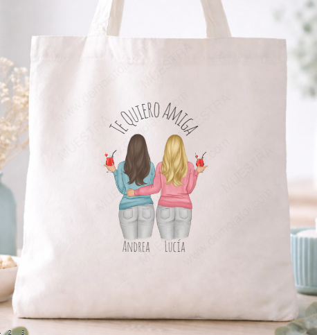 Totebag personalizada con personajes de amigas