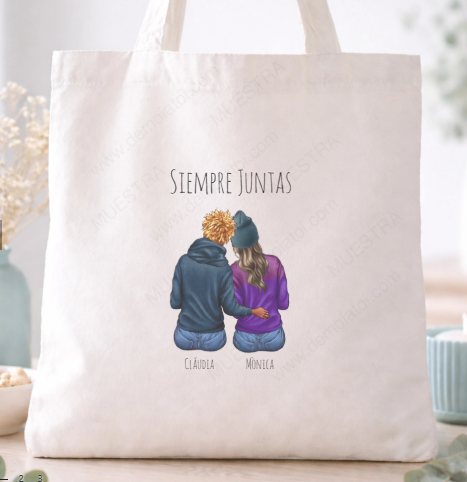 Totebag personalizada con ilustración para regalar en navidad y amigo invisible