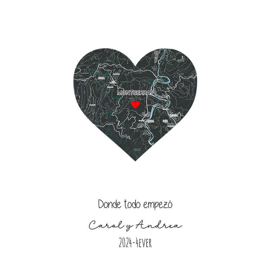 Set de regalo personalizado mapa de ubicación – Taza, cuadro y totebag