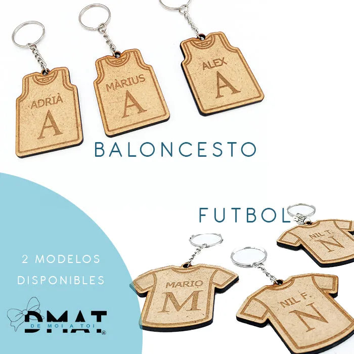 LLAVEROS PERSONALIZADOS CAMISETA DE DEPORTE - DE MOI A TOI