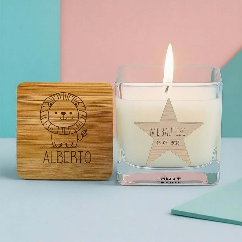 vela aromática comunión bautizo detalle personalizado en vivo