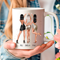 Taza con ilustración personalizada para damas de honor