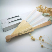 Abanico de madera personalizado para bodas, bautizos y comuniones - de moi a toi