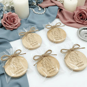 detalle de boda natural personalizado en vivo con nombres y diseños editables