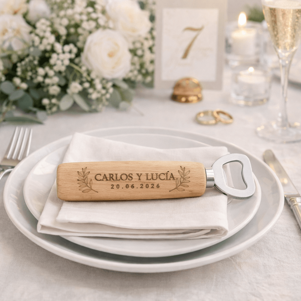 abridor madera personalizado boda