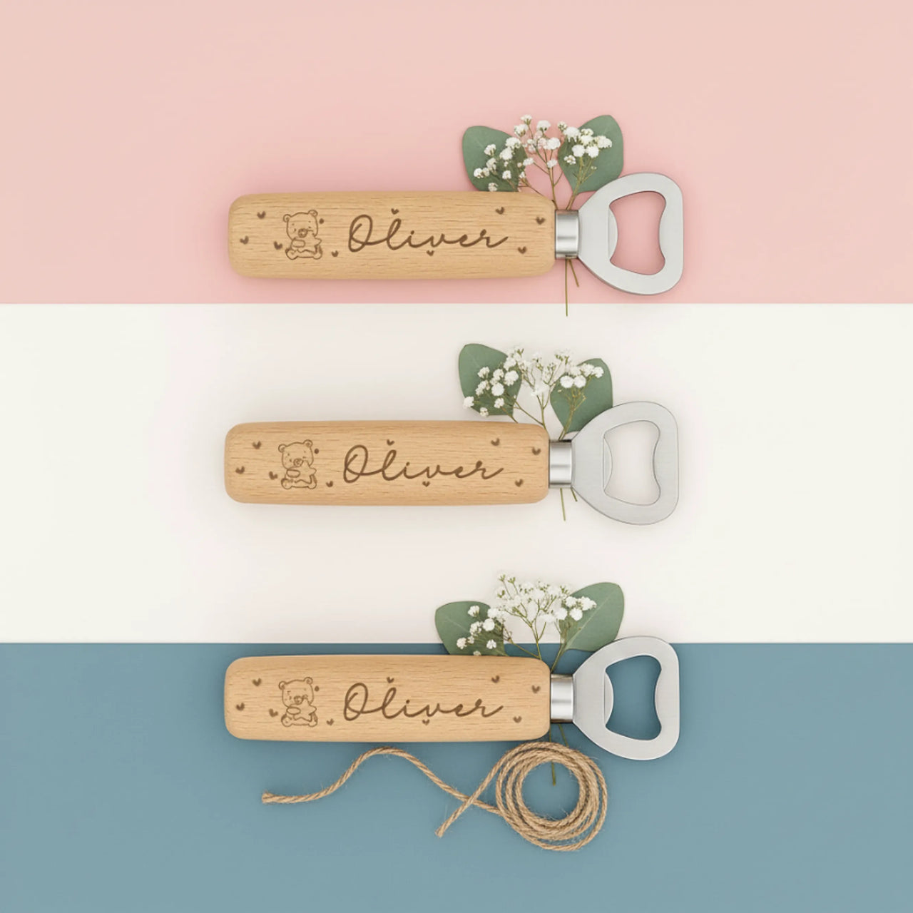 abridor de madera personalizado detalle de bautizo grabado a láser recuerdo natural