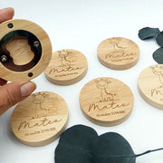 abridor personalizado de bambú detalle de bautizo grabado a láser recuerdo natural