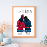 Regalo original con ilustración para amigas, compañeras y hermanas para cumpleaños