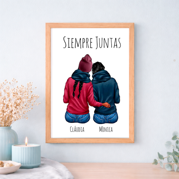 Regalo original con ilustración para amigas, compañeras y hermanas para cumpleaños