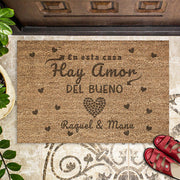 Felpudo personalizado como regalo para enamorados y parejas san valentín - de moi a toi